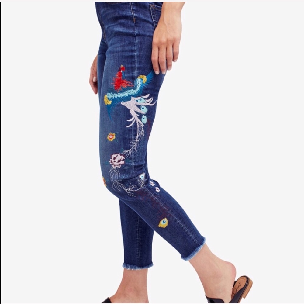 Free People embroidered ankle skinny - Picture 3 of 7